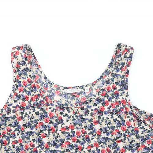 New Look Womens Multicoloured Floral Polyester Camisole Blouse Size 10 Scoop Neck