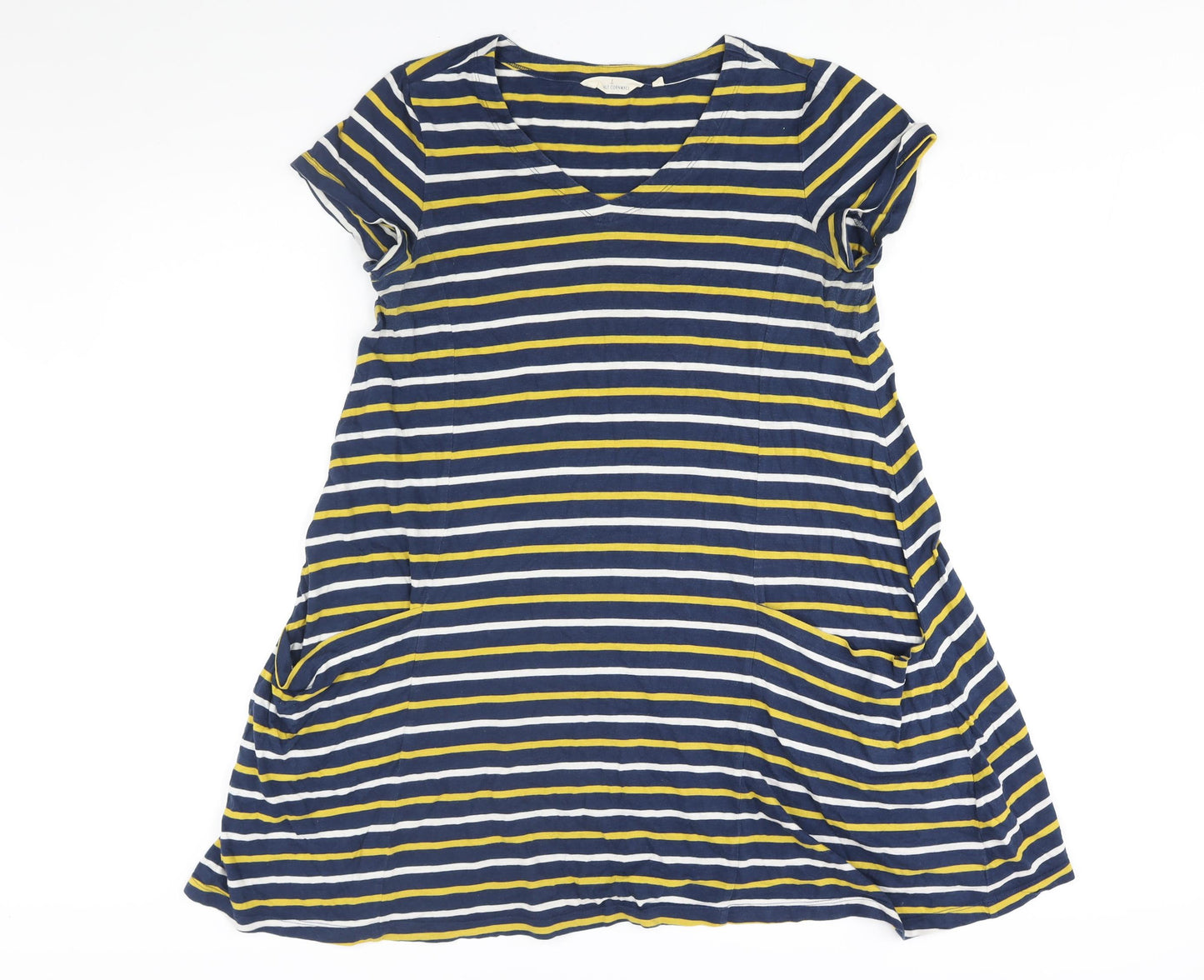 Seasalt Womens Blue Striped Cotton A-Line Size 12 Round Neck Pullover