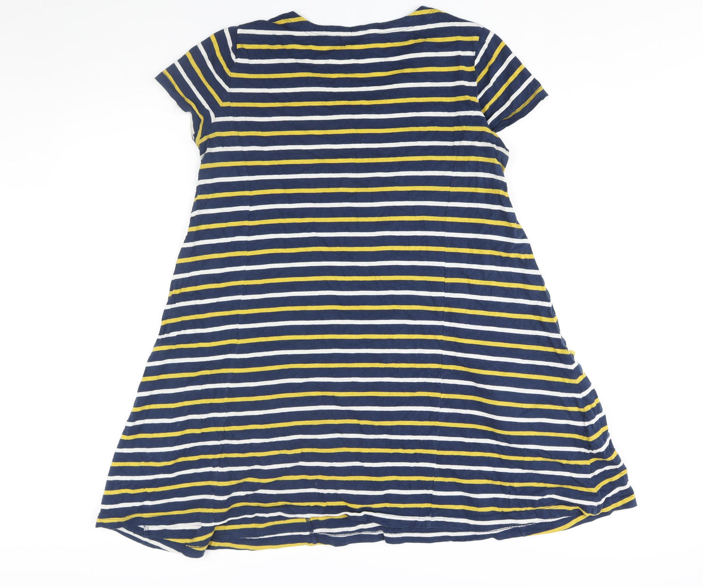 Seasalt Womens Blue Striped Cotton A-Line Size 12 Round Neck Pullover