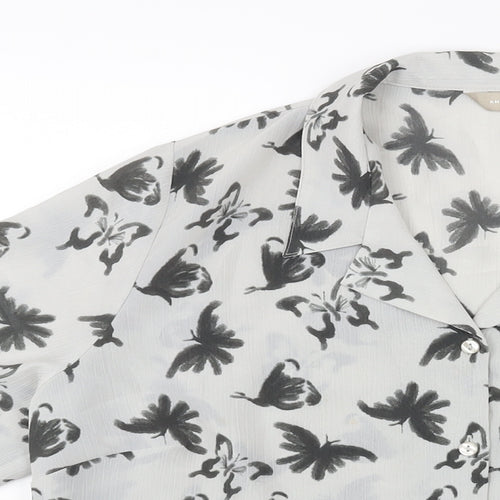 Anthology Womens Green Geometric Polyester Basic Button-Up Size 18 Collared - Butterfly Print