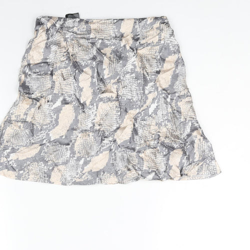 H&M Womens Multicoloured Animal Print Viscose A-Line Skirt Size S - Snake Print