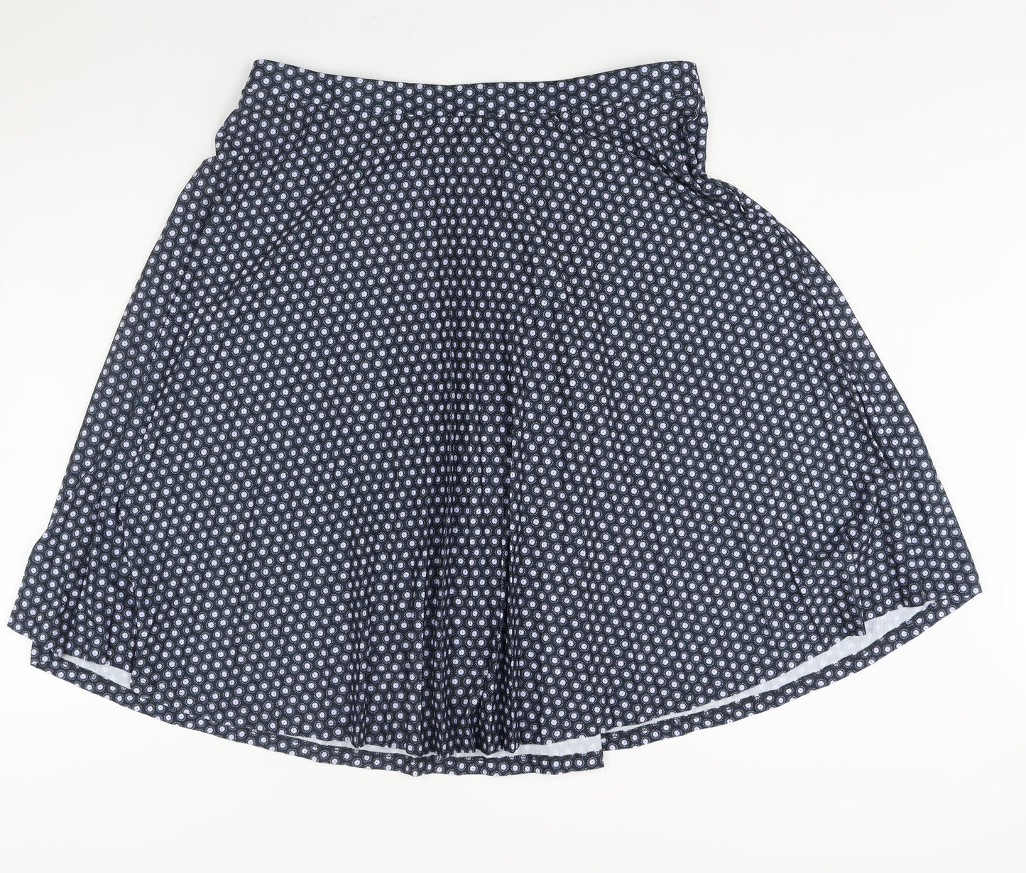 Marks and Spencer Womens Blue Geometric Polyester Flare Skirt Size 20