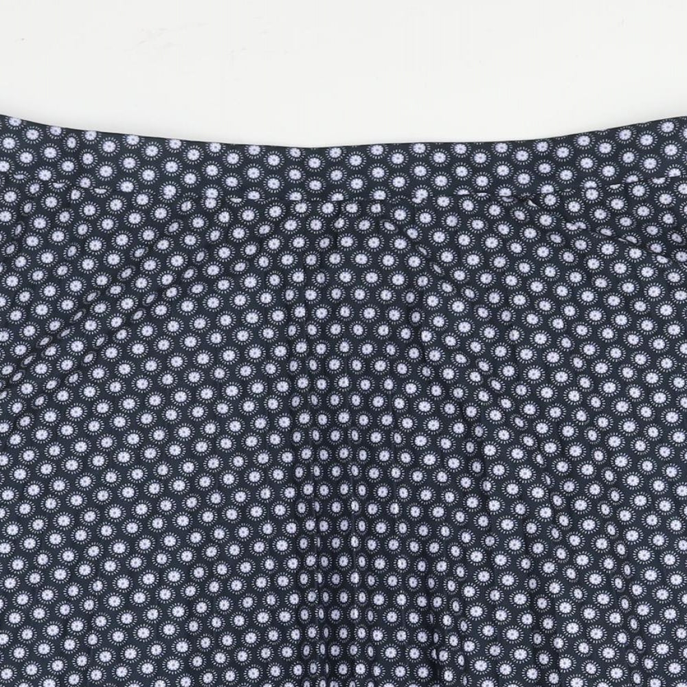 Marks and Spencer Womens Blue Geometric Polyester Flare Skirt Size 20