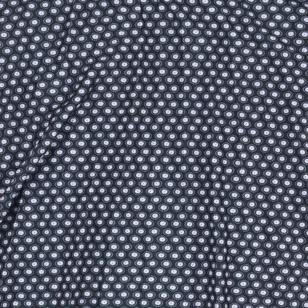 Marks and Spencer Womens Blue Geometric Polyester Flare Skirt Size 20