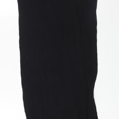 Marks and Spencer Womens Black Viscose Maxi Size 10 V-Neck Pullover