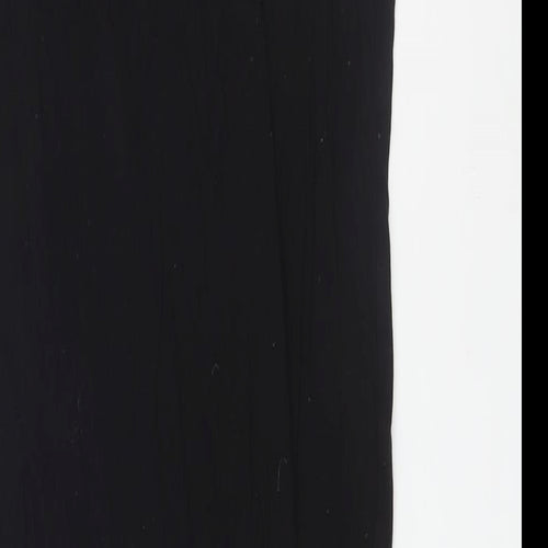 Marks and Spencer Womens Black Viscose Maxi Size 10 V-Neck Pullover