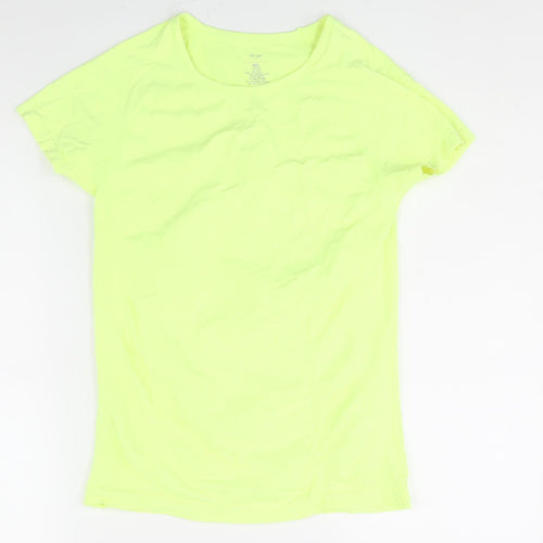 Industry Womens Yellow Nylon Basic T-Shirt Size M Round Neck Pullover