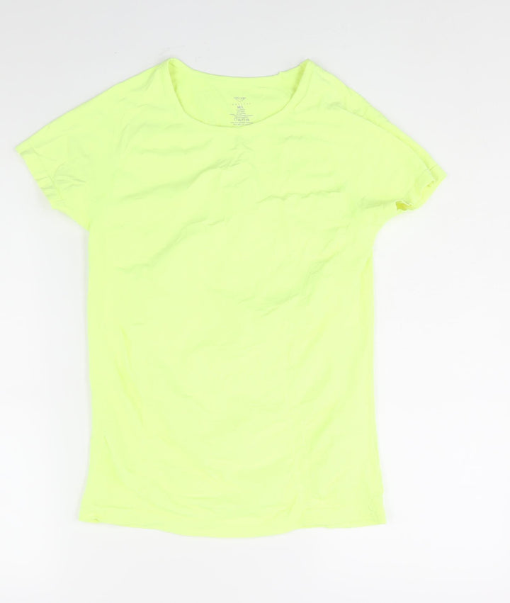 Industry Womens Yellow Nylon Basic T-Shirt Size M Round Neck Pullover
