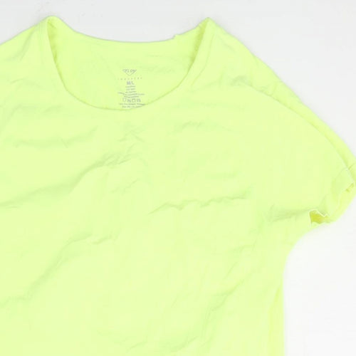 Industry Womens Yellow Nylon Basic T-Shirt Size M Round Neck Pullover