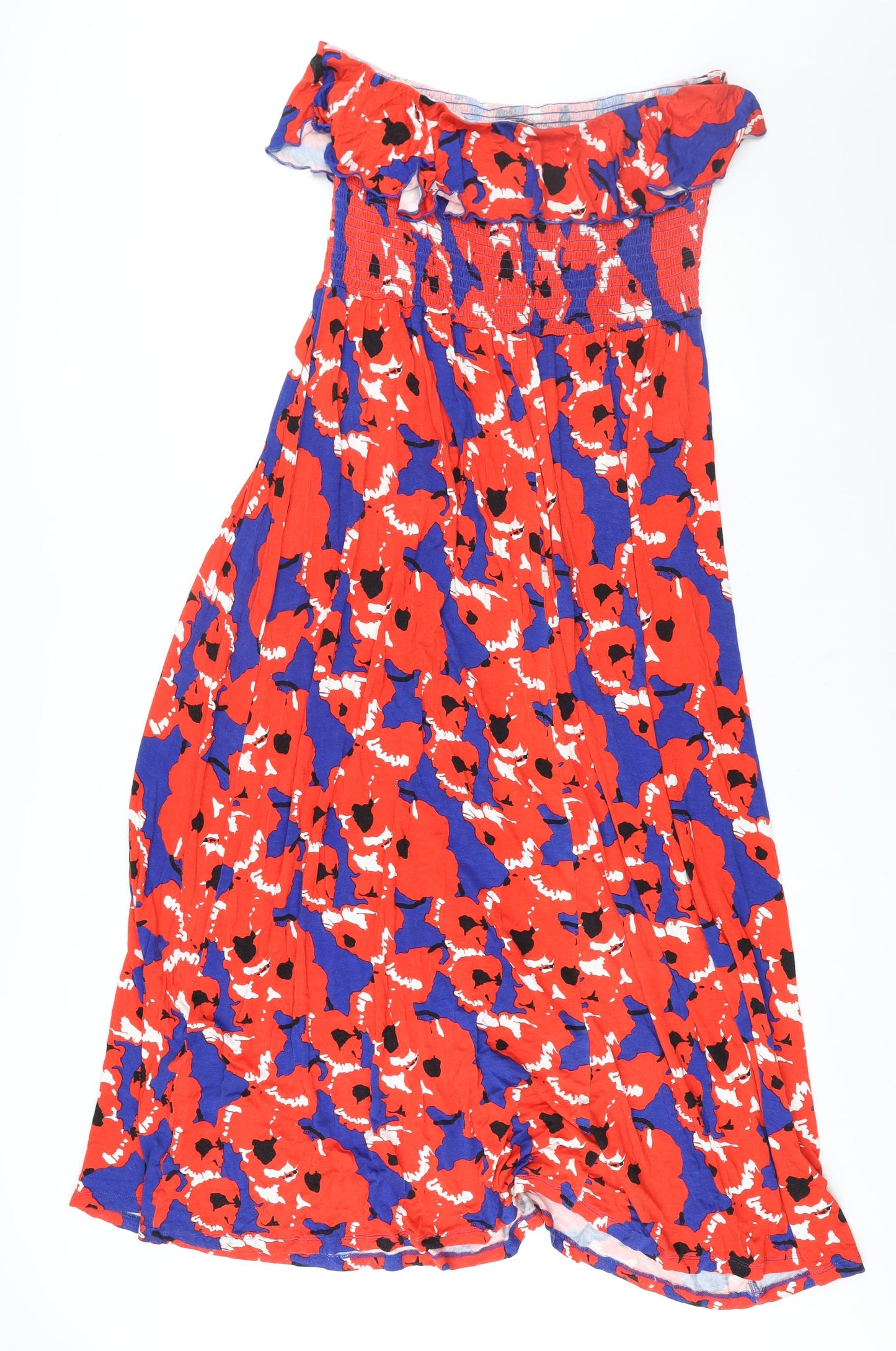 South Womens Multicoloured Geometric Viscose Maxi Size 20 Square Neck Pullover - Frill