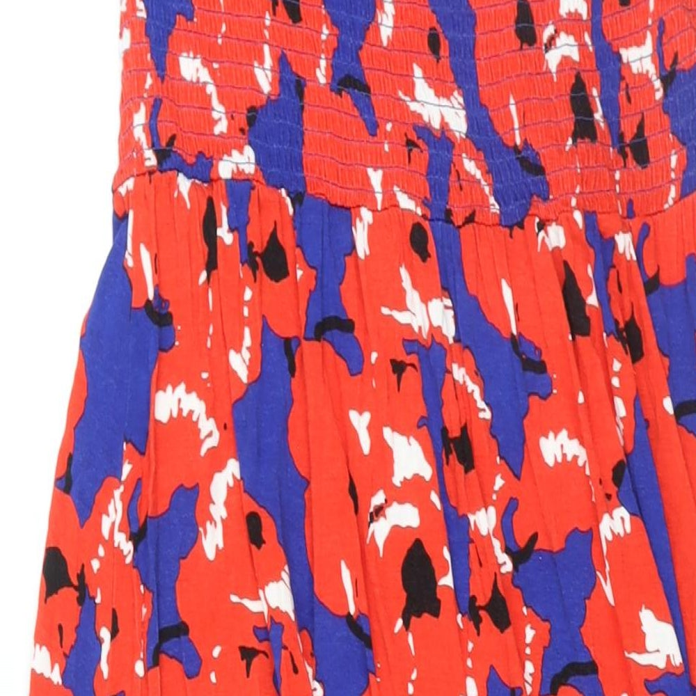 South Womens Multicoloured Geometric Viscose Maxi Size 20 Square Neck Pullover - Frill