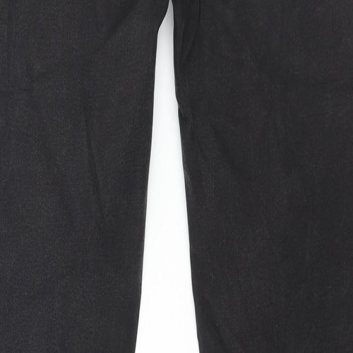 Marks and Spencer Womens Black Cotton Straight Jeans Size 12 L28 in Regular Zip