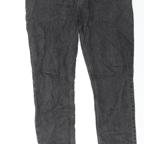 TU Mens Blue Cotton Straight Jeans Size 36 in L30 in Regular Zip - Raw Hem