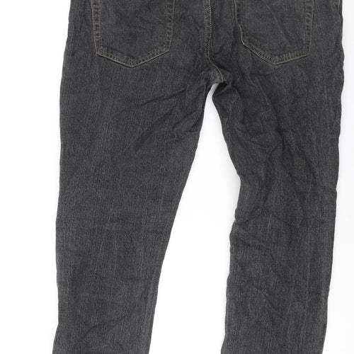 TU Mens Blue Cotton Straight Jeans Size 36 in L30 in Regular Zip - Raw Hem