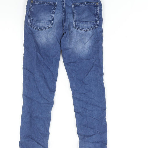 George Boys Blue Cotton Straight Jeans Size 5-6 Years L23 in Regular Zip