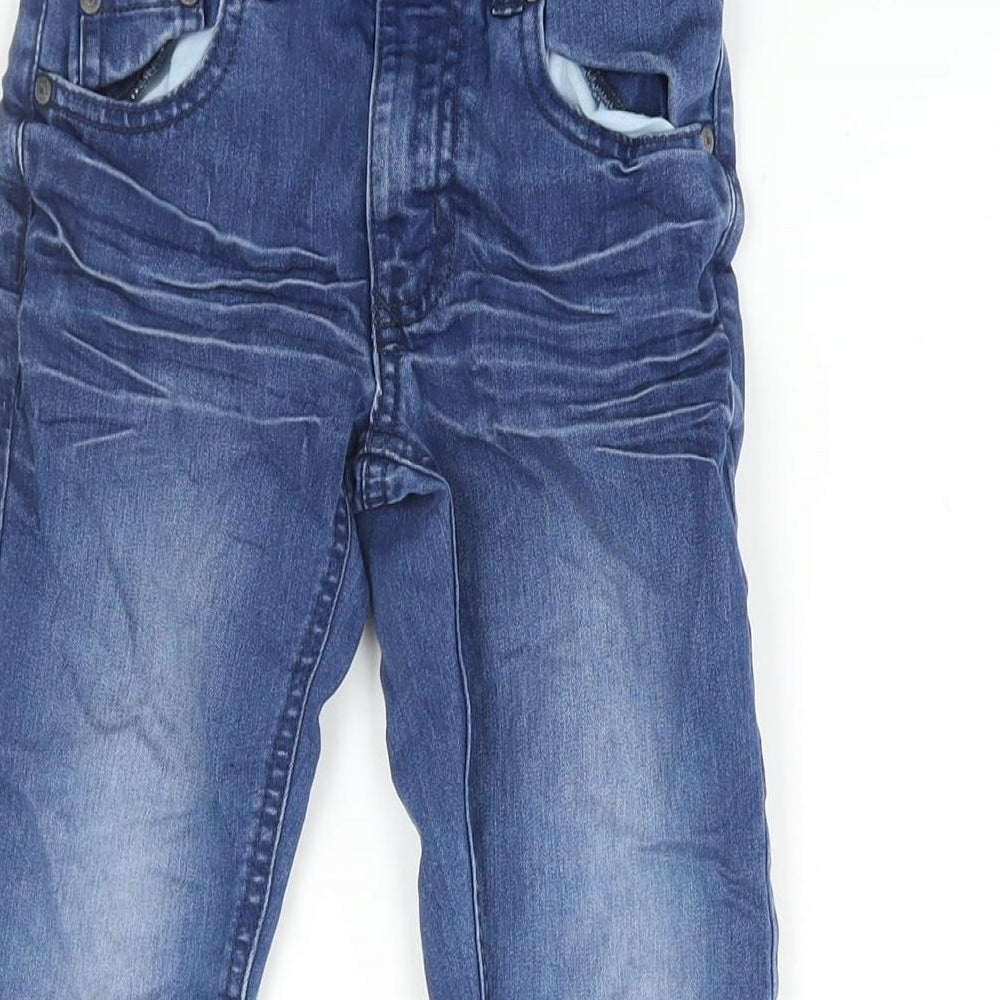 George Boys Blue Cotton Straight Jeans Size 5-6 Years L23 in Regular Zip
