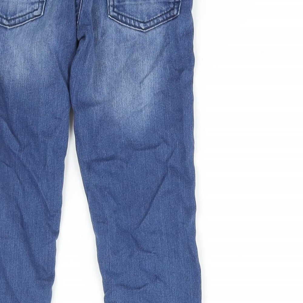 George Boys Blue Cotton Straight Jeans Size 5-6 Years L23 in Regular Zip