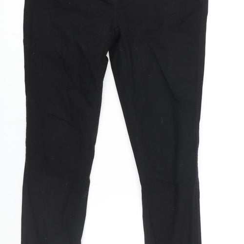 NEXT Womens Black Cotton Skinny Jeans Size 10 L28 in Regular Zip