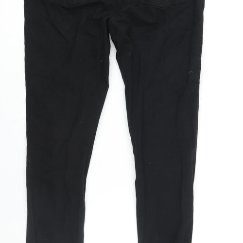 NEXT Womens Black Cotton Skinny Jeans Size 10 L28 in Regular Zip