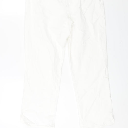 Gerry Weber Womens White Cotton Cropped Jeans Size 14 L24 in Regular Zip