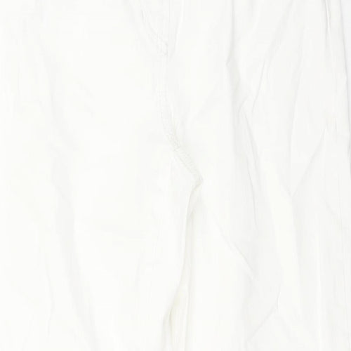 Gerry Weber Womens White Cotton Cropped Jeans Size 14 L24 in Regular Zip