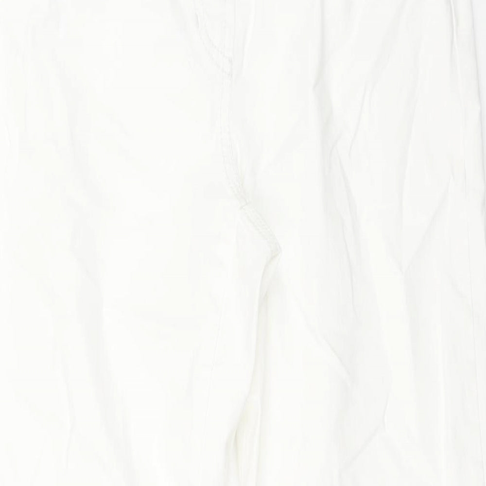 Gerry Weber Womens White Cotton Cropped Jeans Size 14 L24 in Regular Zip