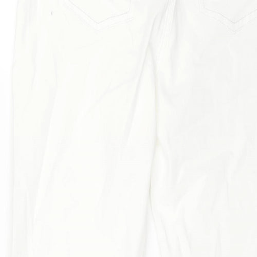 Gerry Weber Womens White Cotton Cropped Jeans Size 14 L24 in Regular Zip