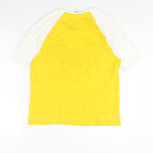 PUMA Mens Multicoloured Colourblock Cotton T-Shirt Size M Round Neck - Logo