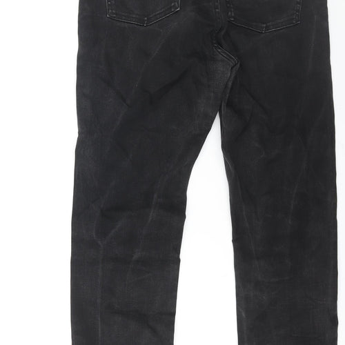 Uniqlo Womens Black Cotton Straight Jeans Size 30 in L27 in Regular Zip