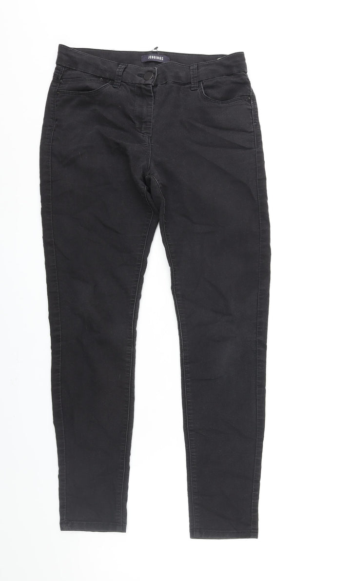 Marks and Spencer Womens Black Cotton Skinny Jeans Size 8 L27 in Regular Zip