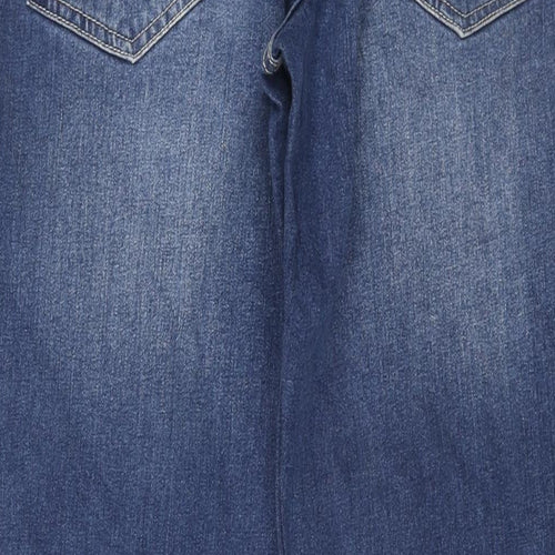 Avenue Mens Blue Cotton Straight Jeans Size 32 in L33 in Slim Zip