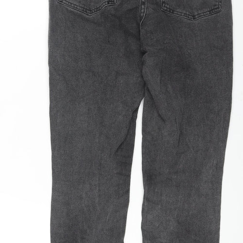 ASOS Womens Grey Cotton Mom Jeans Size 26 in L30 in Regular Zip