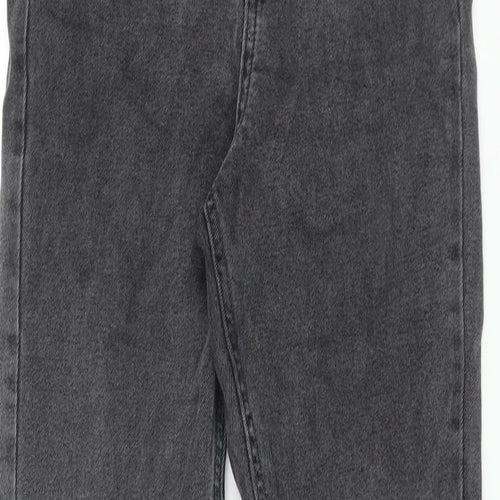 ASOS Womens Grey Cotton Mom Jeans Size 26 in L30 in Regular Zip