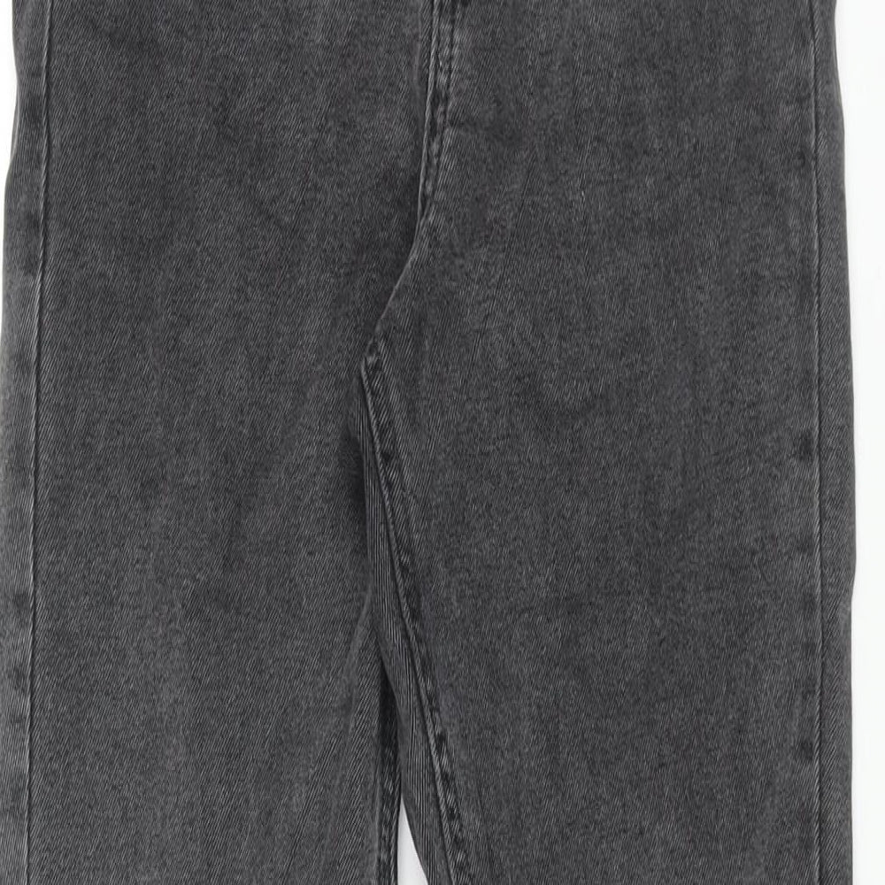 ASOS Womens Grey Cotton Mom Jeans Size 26 in L30 in Regular Zip