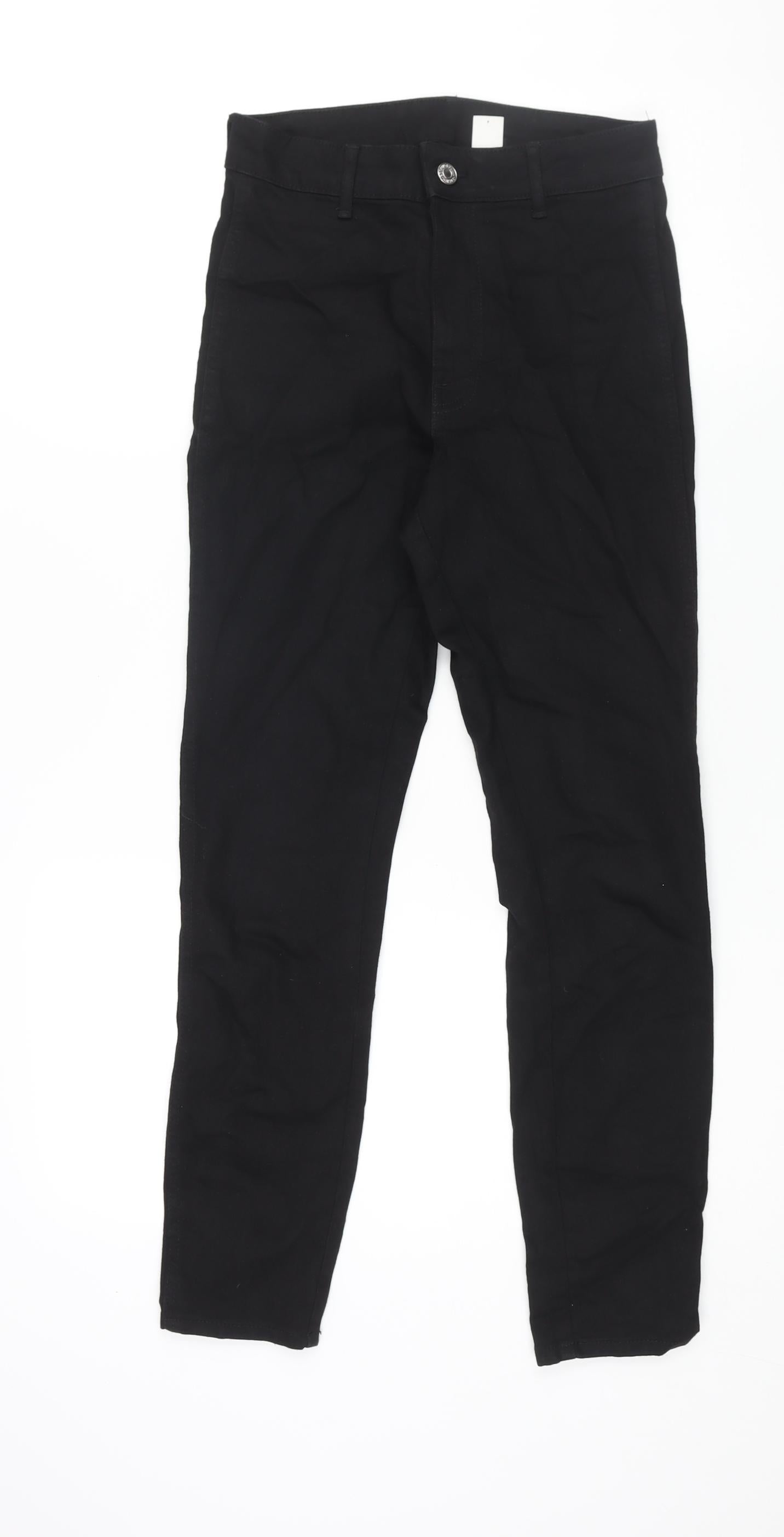 H&M Womens Black Cotton Skinny Jeans Size 6 L26 in Regular Zip
