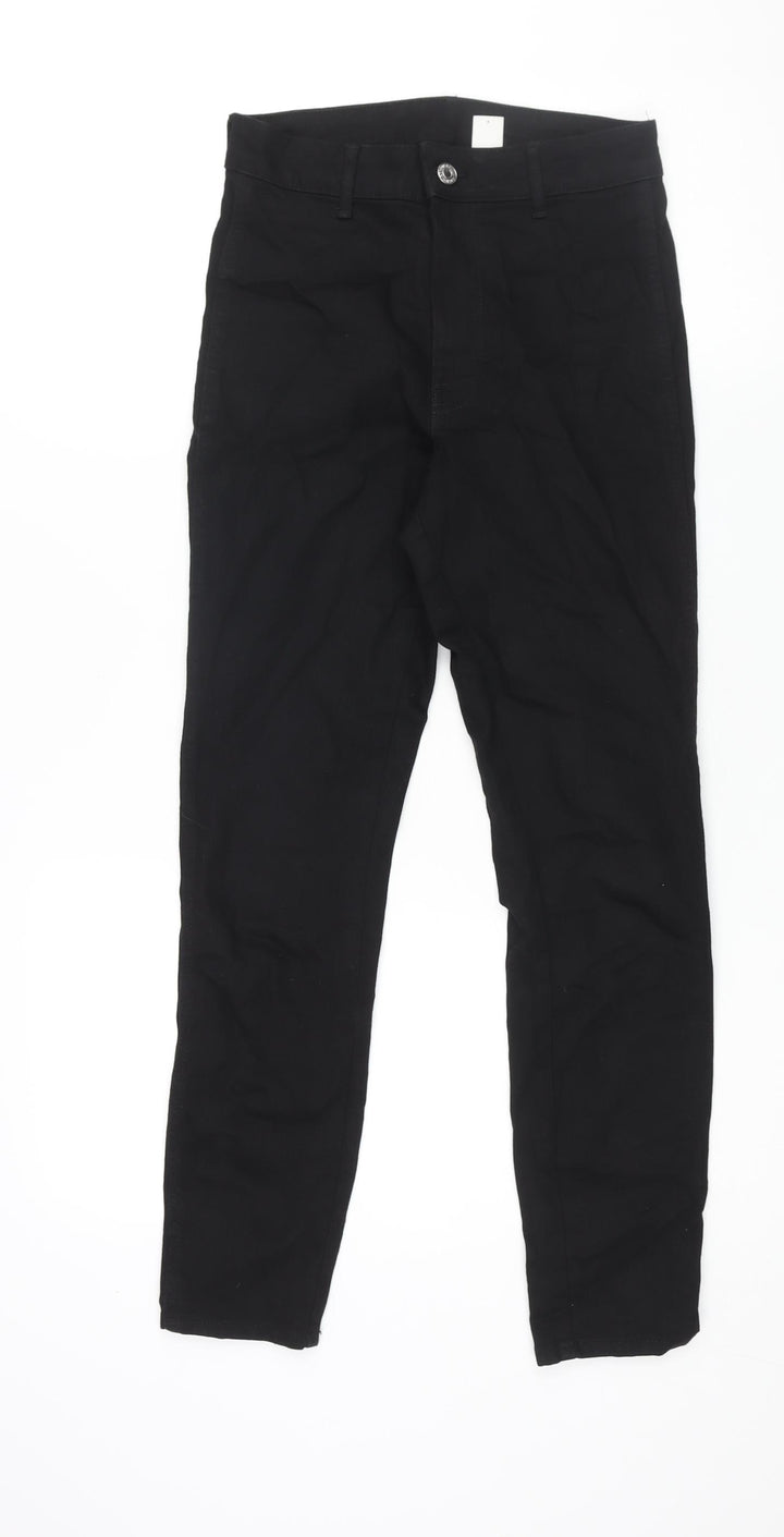 H&M Womens Black Cotton Skinny Jeans Size 6 L26 in Regular Zip