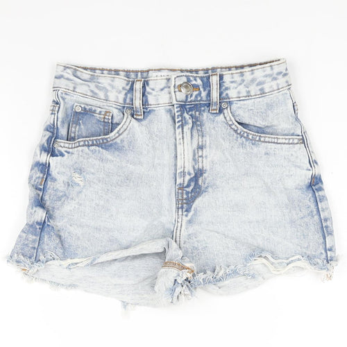 Denim & Co. Womens Blue Cotton Cut-Off Shorts Size 6 L3 in Regular Zip - Distressed