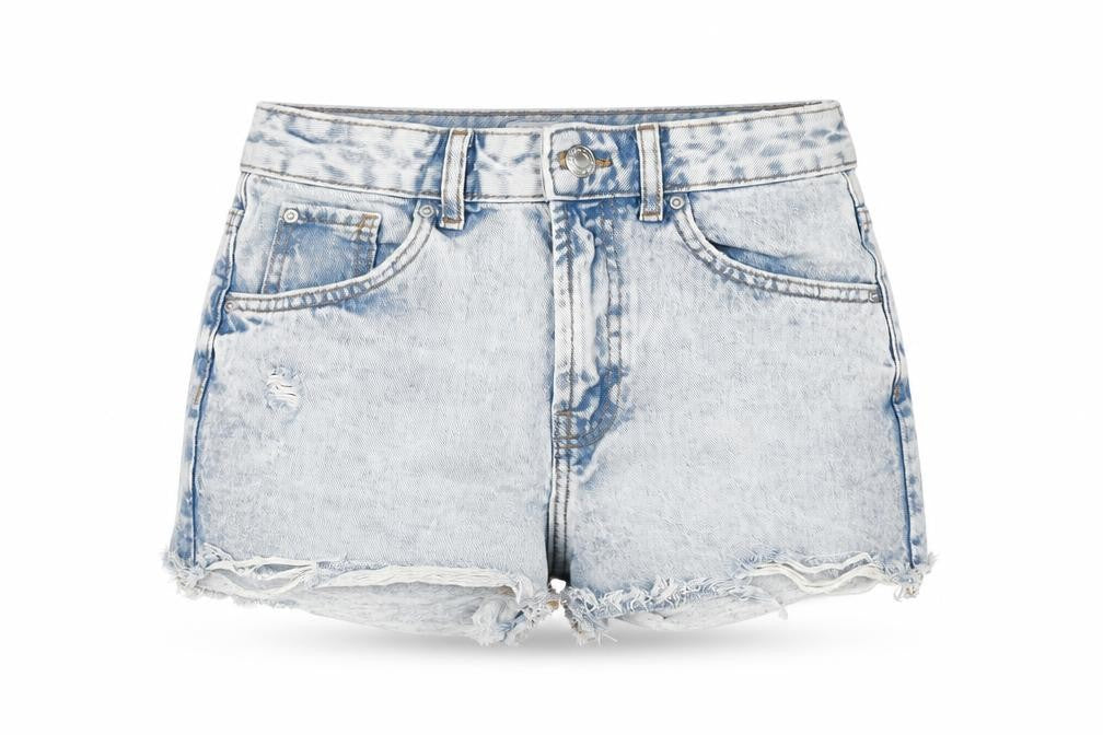 Denim & Co. Womens Blue Cotton Cut-Off Shorts Size 6 L3 in Regular Zip - Distressed