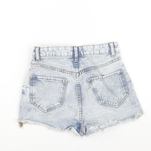 Denim & Co. Womens Blue Cotton Cut-Off Shorts Size 6 L3 in Regular Zip - Distressed