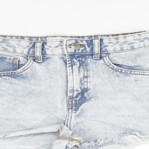 Denim & Co. Womens Blue Cotton Cut-Off Shorts Size 6 L3 in Regular Zip - Distressed