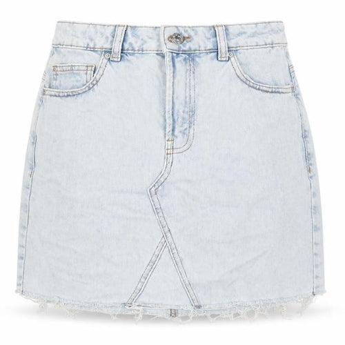 Denim & Co. Womens Blue Cotton A-Line Skirt Size 10 Zip - Raw Hem