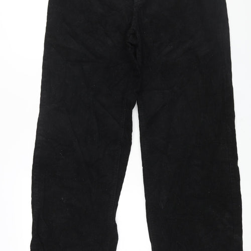 Divided by H&M Womens Black Cotton Trousers Size 12 L31 in Regular Zip