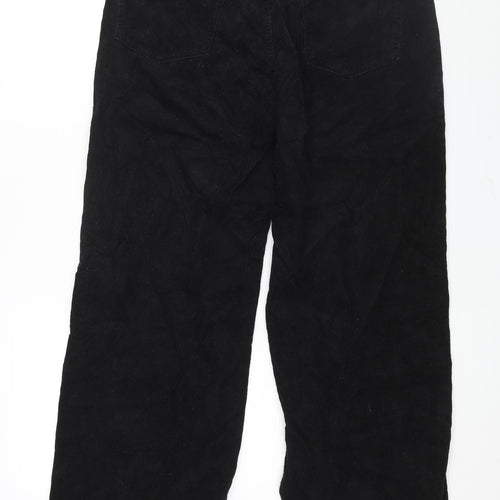 Divided by H&M Womens Black Cotton Trousers Size 12 L31 in Regular Zip
