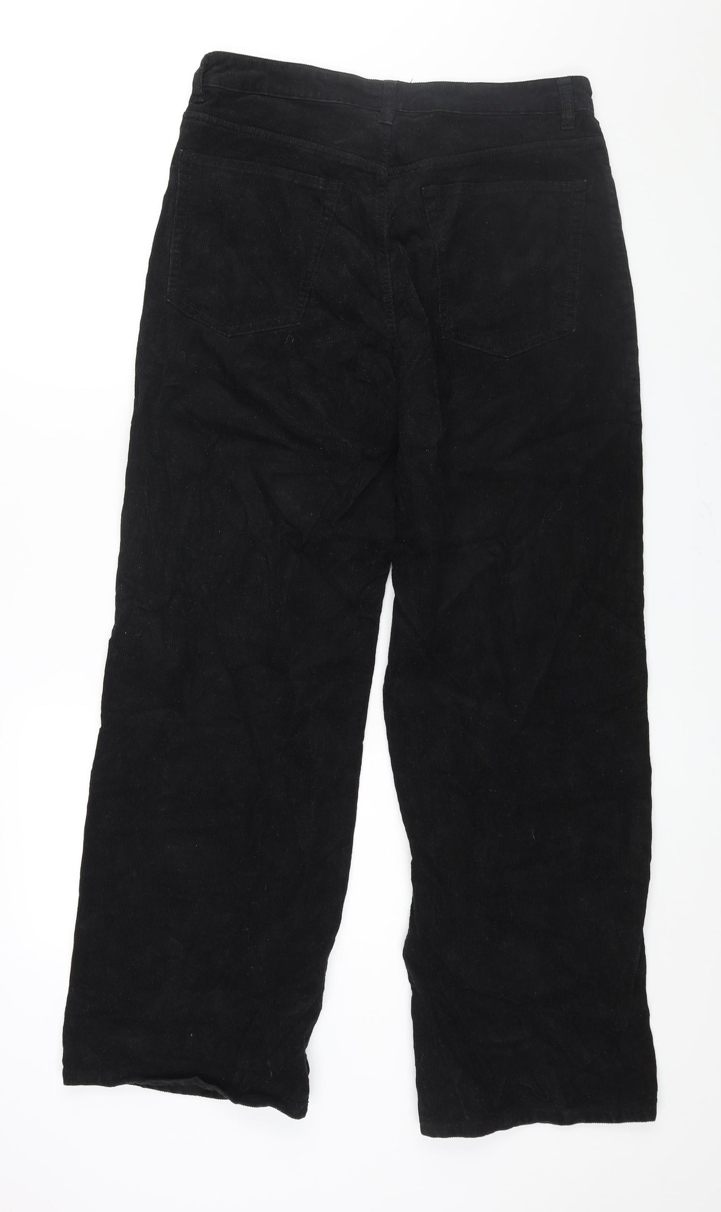 Divided by H&M Womens Black Cotton Trousers Size 12 L31 in Regular Zip