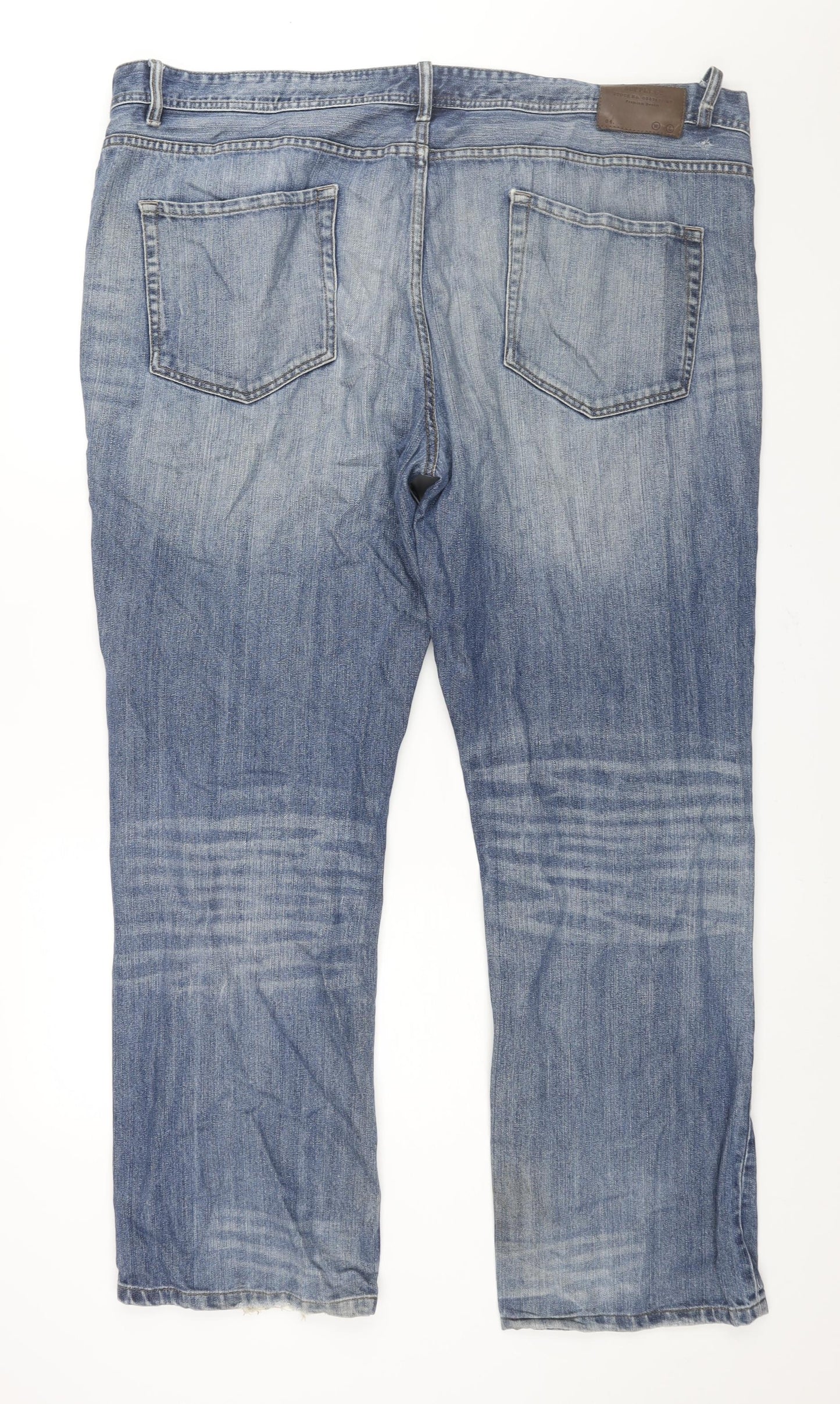 TU Mens Blue Cotton Straight Jeans Size 44 in L32 in Regular Zip