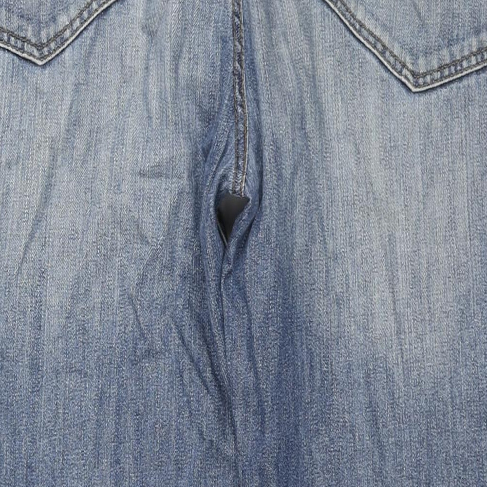TU Mens Blue Cotton Straight Jeans Size 44 in L32 in Regular Zip