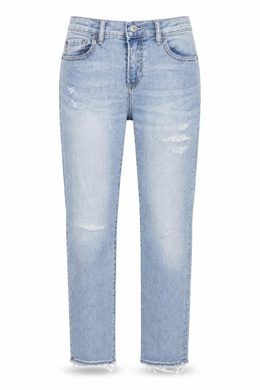 Gap Boys Blue Cotton Straight Jeans Size 12 Years L27 in Regular Zip - Distressed