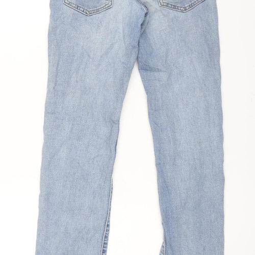 Gap Boys Blue Cotton Straight Jeans Size 12 Years L27 in Regular Zip - Distressed
