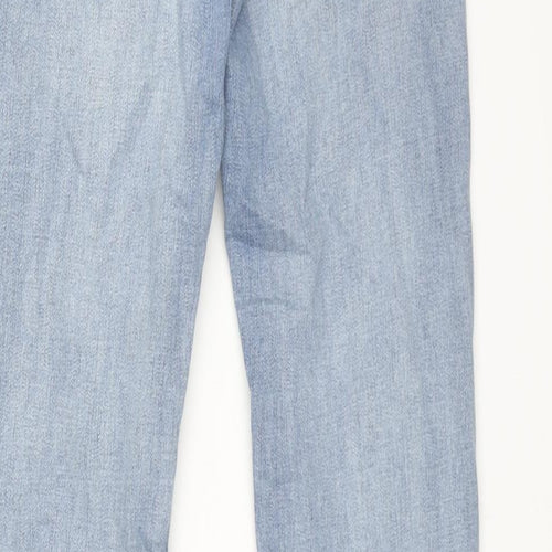 Gap Boys Blue Cotton Straight Jeans Size 12 Years L27 in Regular Zip - Distressed