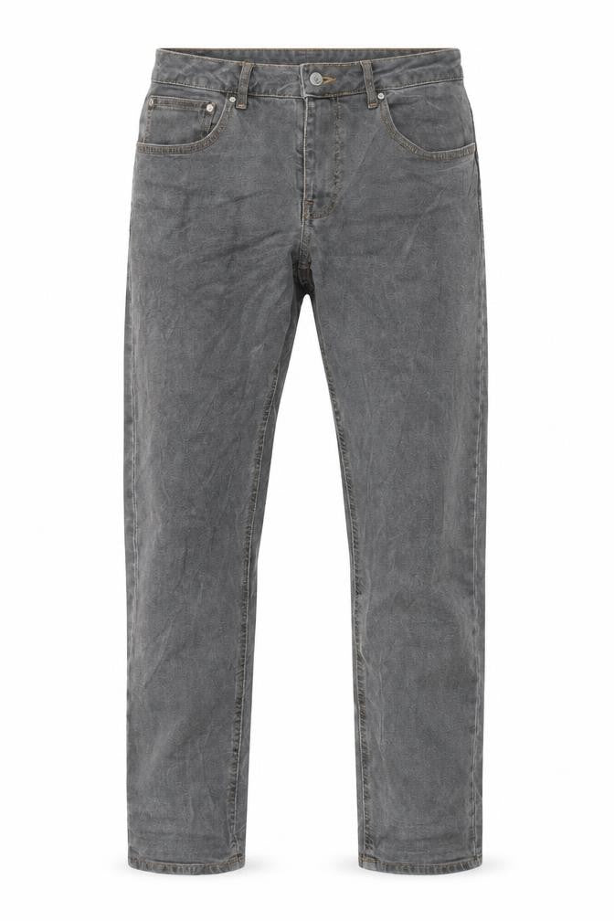 ASOS Mens Grey Cotton Straight Jeans Size 32 in L32 in Regular Zip
